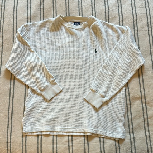 Polo Ralph Lauren Sweaters - Polo by Ralph Lauren White Waffle Crewneck Sweater